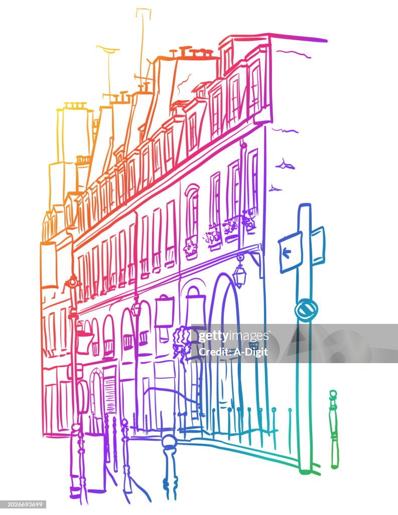 Typical Paris Architecture Rainbow