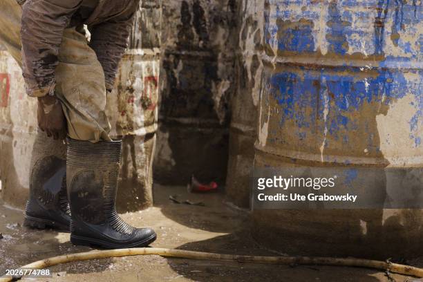 Men at work in a construction project in Africa, on February 06, 2024 in Gwantu, Nigeria.