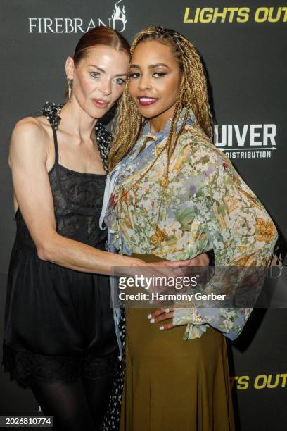 Jaime King and Erica Peeples attend the Los Angeles Special Screening Of Quiver Distribution's "Lights Out" at The London West Hollywood at Beverly...