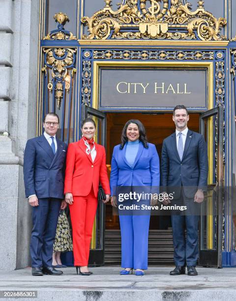 London Breed, Mayor of San Francisco with Prince Daniel of Sweden, Crown Princess Victoria of Sweden and Johan Forssell, Swedish Minister for...