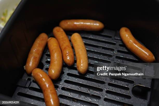 cheese sausage in air fryer - sausages stock pictures, royalty-free photos & images