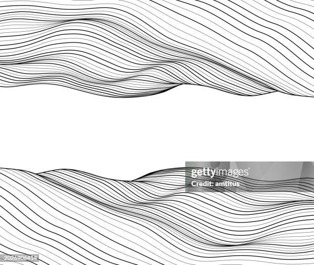ilustrações de stock, clip art, desenhos animados e ícones de wave lines template - topografia