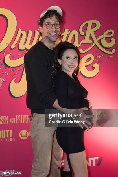 Rick Glassman and Esther Povitsky attend the Los Angeles premiere of "Drugstore June" at TCL Chinese 6 Theatres on February 20, 2024 in Hollywood,...