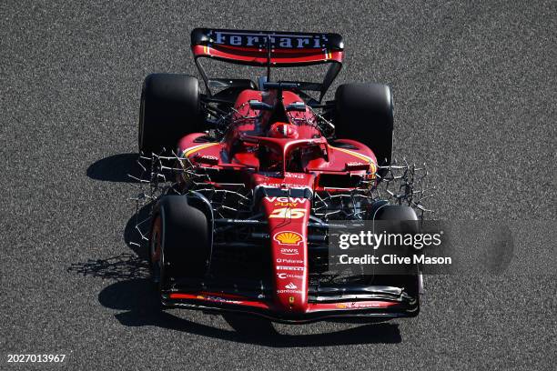 Charles Leclerc of Monaco driving the Ferrari SF-24 on track during day one of F1 Testing at Bahrain International Circuit on February 21, 2024 in...