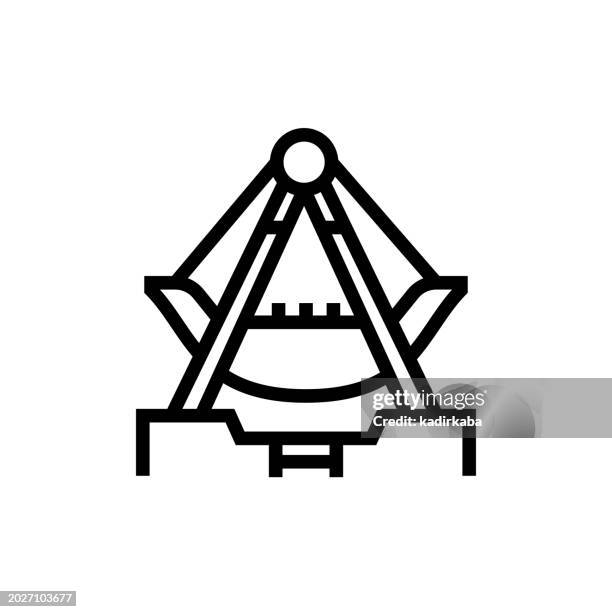 amusement park gondola line icon - rollercoaster drop stock illustrations