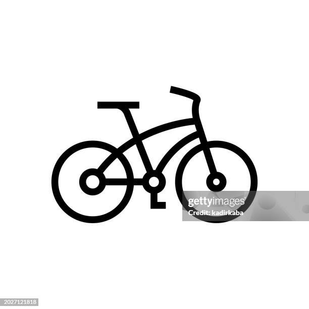 bicycle line icon - pedal stock illustrations