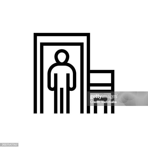 security scanner line icon - police scanner stock illustrations