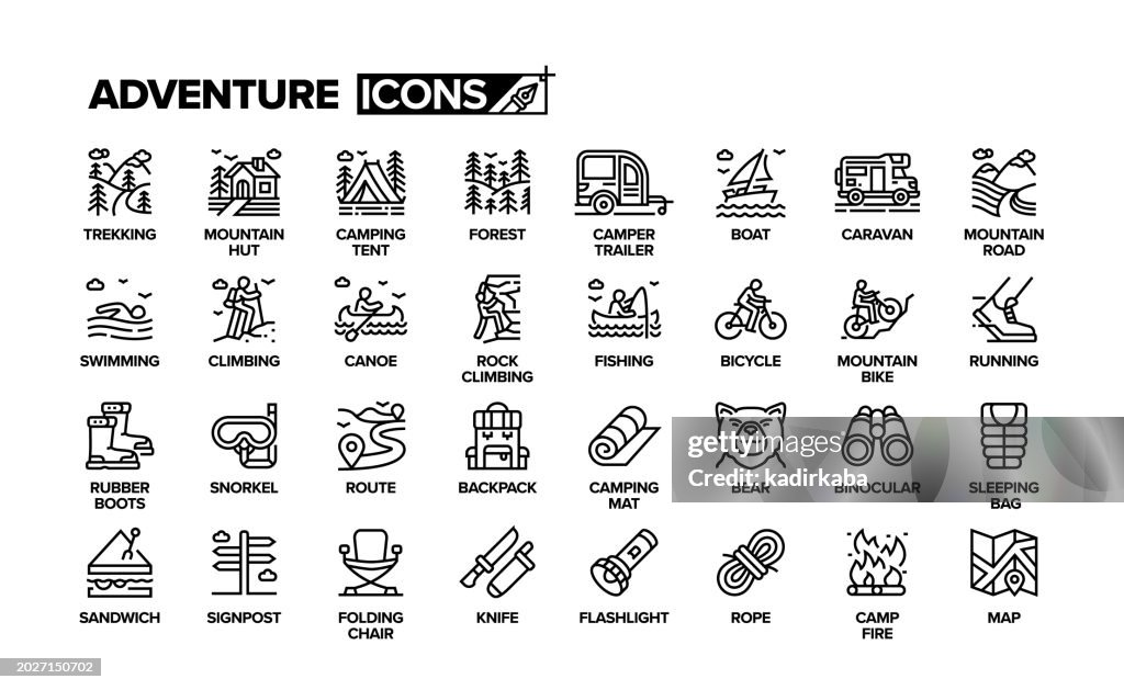 Adventure Line Icon Set
