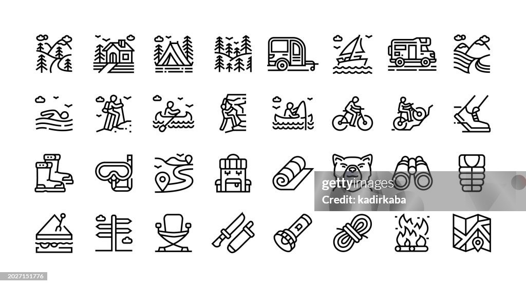 Adventure Line Icon Set
