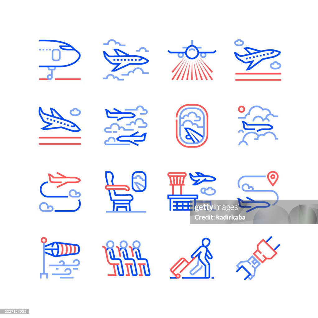 Airport Line Icon Set