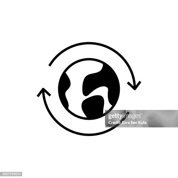 stockillustraties, clipart, cartoons en iconen met save the planet solid icon design on a white background. this black flat icon suits infographics, web pages, mobile apps, ui, ux, and gui designs. - duurzame ontwikkelingsdoelen
