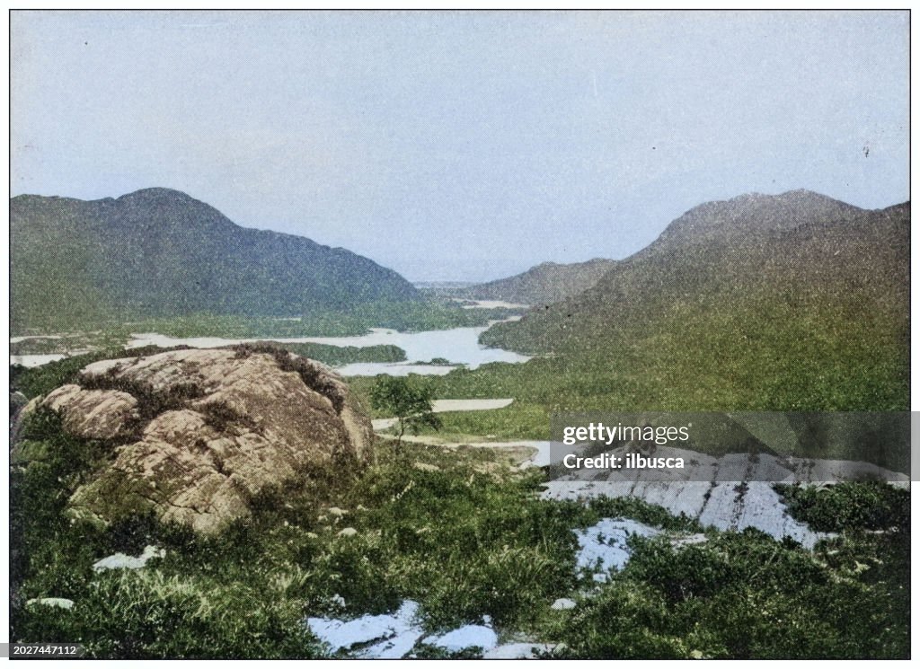 Antique photo of World's landmarks (circa 1894): Lakes of Killarney, Ireland