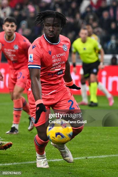 Festy Ebosele of Udinese Calcio in action during the Serie A TIM match between Juventus and Udinese Calcio - Serie A TIM at on February 12, 2024 in...