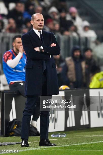 Massiliano Allegri Head Coach of Juventus FC reacts during the Serie A TIM match between Juventus and Udinese Calcio - Serie A TIM at on February 12,...