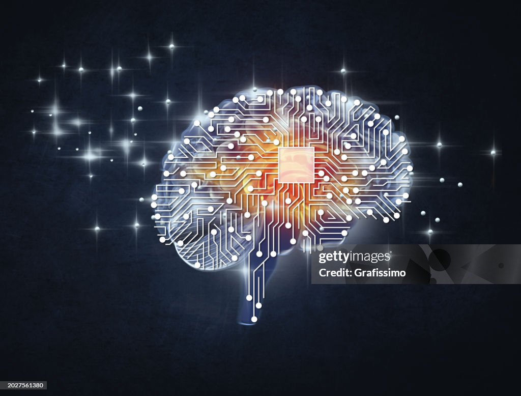 Scheme Of Parts Of Human Brain With Circuit Board As Brain Anatomy High ...
