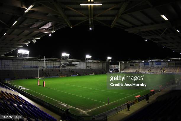 General view inside the stadium prior to the Betfred Super League match between Warrington Wolves and Hull FC at The Halliwell Jones Stadium on...
