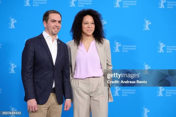 Philipp Lahm and Celia Šašić pose at the "Elf Mal Morgen: Berlinale Meets Fußball" photocall during the 74th Berlinale International Film Festival...