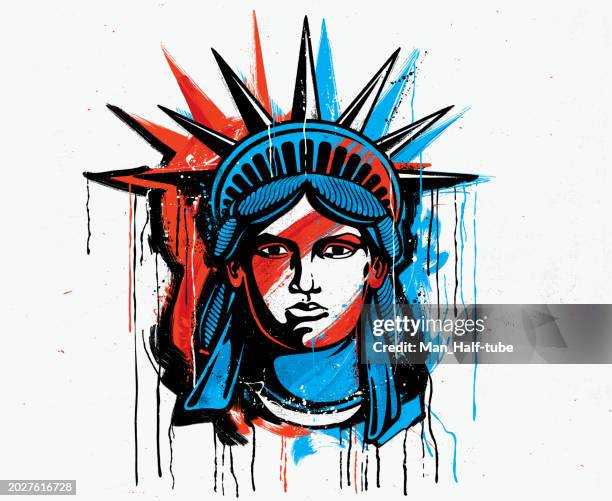 statue of liberty - ukraine protest stock-grafiken, -clipart, -cartoons und -symbole