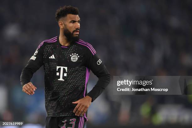 Eric-Maxim Choupo-Moting of Bayern Munchen looks over his shoulder during the UEFA Champions League 2023/24 round of 16 first leg match between SS...