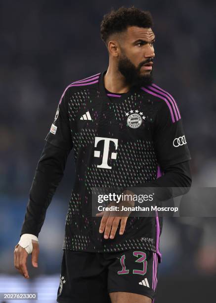 Eric-Maxim Choupo-Moting of Bayern Munchen looks over his shoulder during the UEFA Champions League 2023/24 round of 16 first leg match between SS...