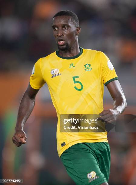 Siyanda Xulu of South Africa during the TotalEnergies CAF Africa Cup of Nations 3rd place match between South Africa and DR Congo at Stade Felix...