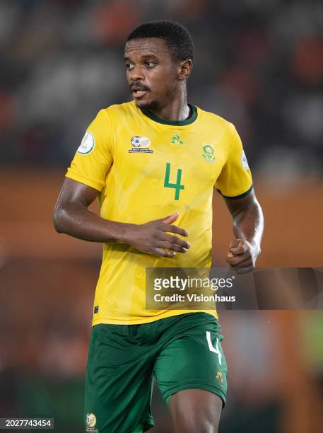 Teboho Mokoena of South Africa during the TotalEnergies CAF Africa Cup of Nations 3rd place match between South Africa and DR Congo at Stade Felix...