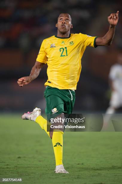 Mihlali Mayambela of South Africa during the TotalEnergies CAF Africa Cup of Nations 3rd place match between South Africa and DR Congo at Stade Felix...