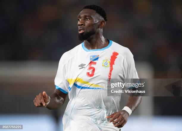 Dylan Batubinsika of DR Congo during the TotalEnergies CAF Africa Cup of Nations 3rd place match between South Africa and DR Congo at Stade Felix...