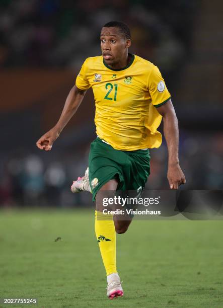 Mihlali Mayambela of South Africa during the TotalEnergies CAF Africa Cup of Nations 3rd place match between South Africa and DR Congo at Stade Felix...