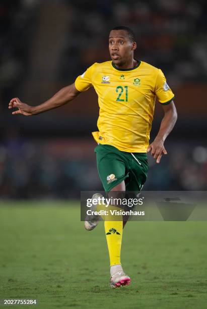 Mihlali Mayambela of South Africa during the TotalEnergies CAF Africa Cup of Nations 3rd place match between South Africa and DR Congo at Stade Felix...