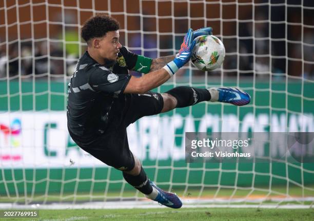 Ronwen Williams of South Africa saves the final DR Congo penalty to secure winning the TotalEnergies CAF Africa Cup of Nations 3rd place match...