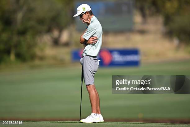 Ivan Verster of South Africa reacts on the 18th green during a playoff during day four of the Africa Amateur Championship and Amateur Women's...