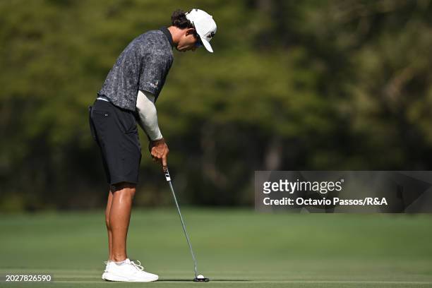 Altin Van Der Merwe of South Africa putts for victory in a playoff during day four of the Africa Amateur Championship and Amateur Women's...