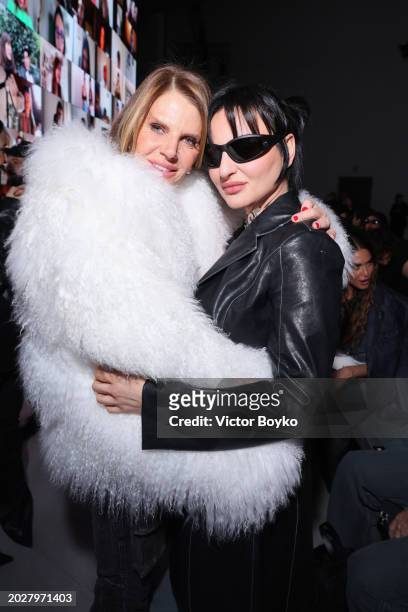 Anna Dello Russo and Arisa attend the Diesel fashion show during Milan Fashion Week Womenswear Fall/Winter 2024 on February 21, 2024 in Milan, Italy.