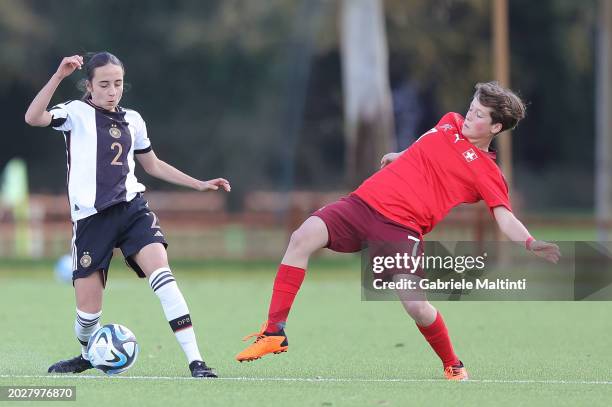 Emma Memminger of Germany Women U17 in action during the International friendly match between U17 Girls Switzerland v U17 Girls Germany at Centro di...