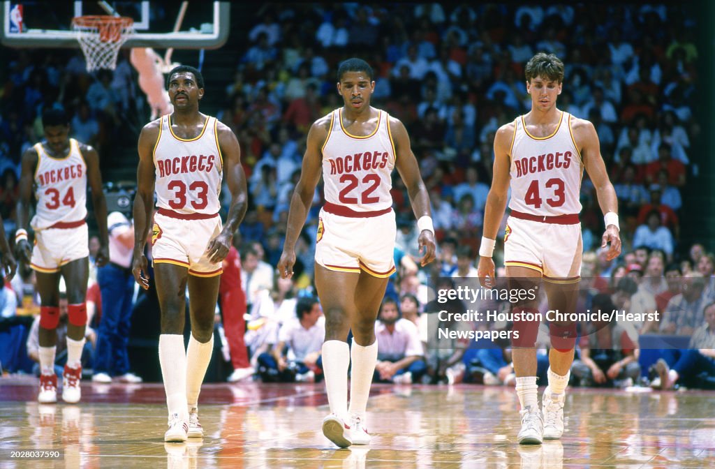 Jim Stack Rockets Houston Rockets Hakeem Olajuwon , Robert Reid , Rodney McCray and Jim ...