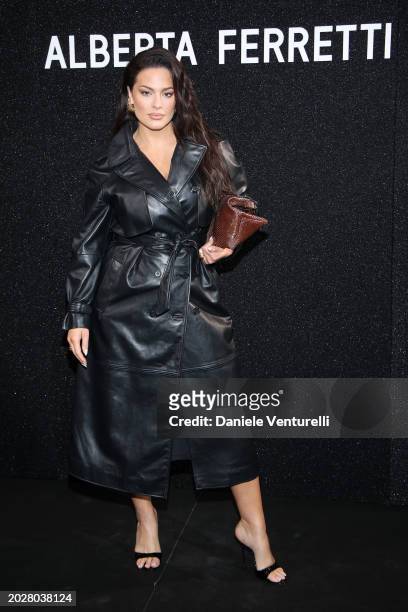 Ashley Graham attends the Alberta Ferretti fashion show during the Milan Fashion Week Womenswear Fall/Winter 2024-2025 on February 21, 2024 in Milan,...