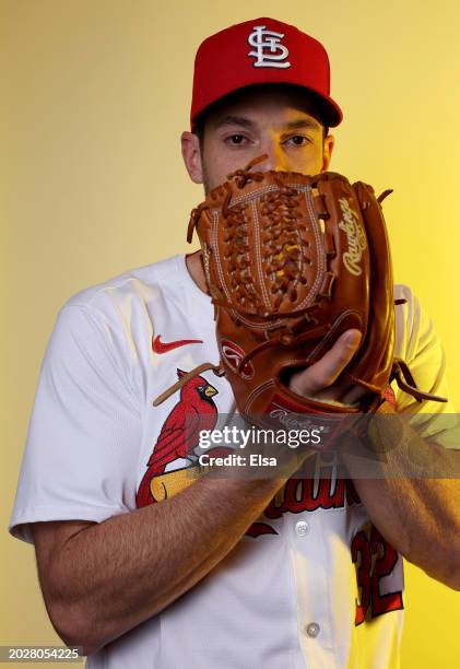 Steven Matz of the St. Louis Cardinals poses for a portrait during Photo Day at Roger Dean Stadium on February 21, 2024 in Jupiter, Florida.