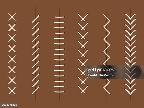illustrations, cliparts, dessins animés et icônes de ensemble de vecteurs de points de boule - couture visible