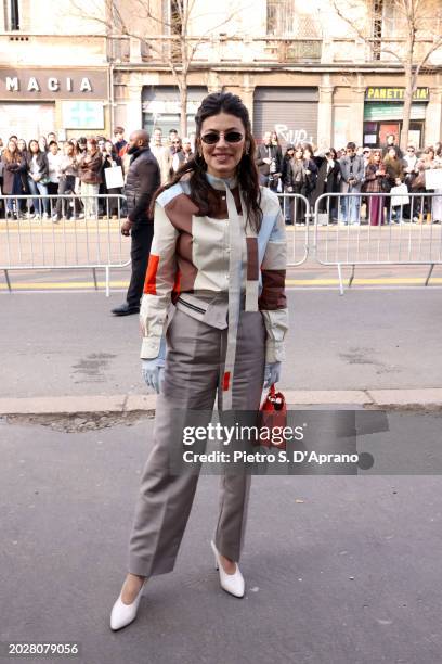 Alessandra Mastronardi attends the Fendi fashion show during Milan Fashion Week Womenswear Fall/Winter 2024 - 2025 on February 21, 2024 in Milan,...