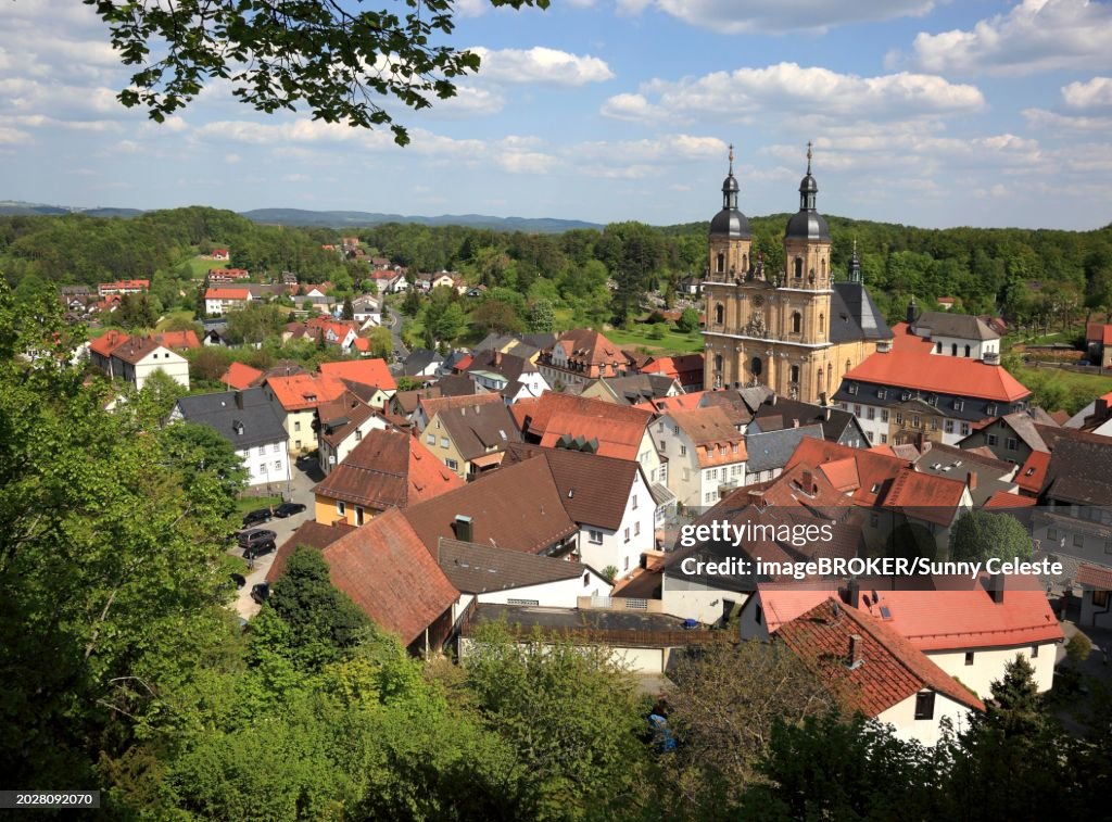 Pilgrimage basilica of the Holy Trinity of the Franciscan monastery and town of Goessweinstein, district of Forchheim, Upper Franconia, Bavaria, Germany, Europe