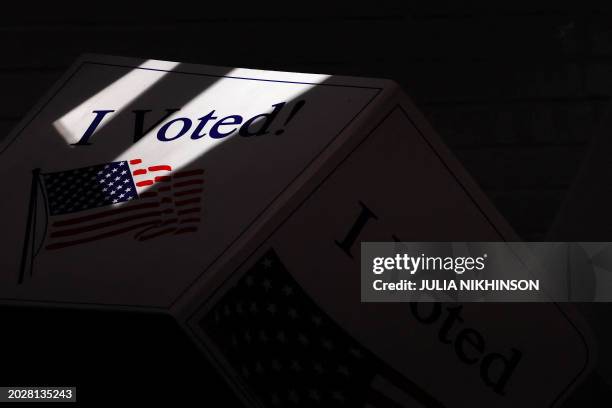 Voting booth at the W L Stephens Aquatic Center in Charleston, South Carolina, on February 24 during the South Carolina Republican primary.