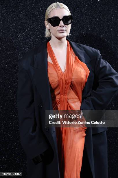 Cristina Musacchio attends the Alberta Ferretti fashion show during the Milan Fashion Week Womenswear Fall/Winter 2024-2025 on February 21, 2024 in...