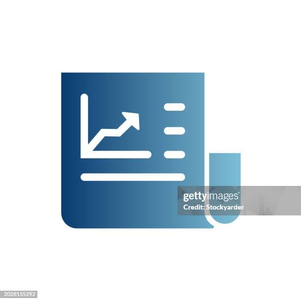 investment news gradient solid icon - data reporting icons stock illustrations