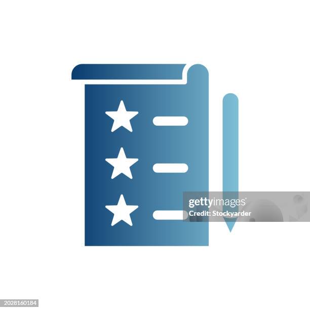 top list gradient solid icon - content writer stock illustrations