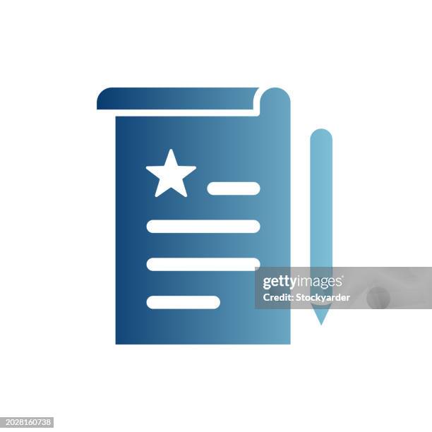 exam results gradient solid icon - high school test stock illustrations