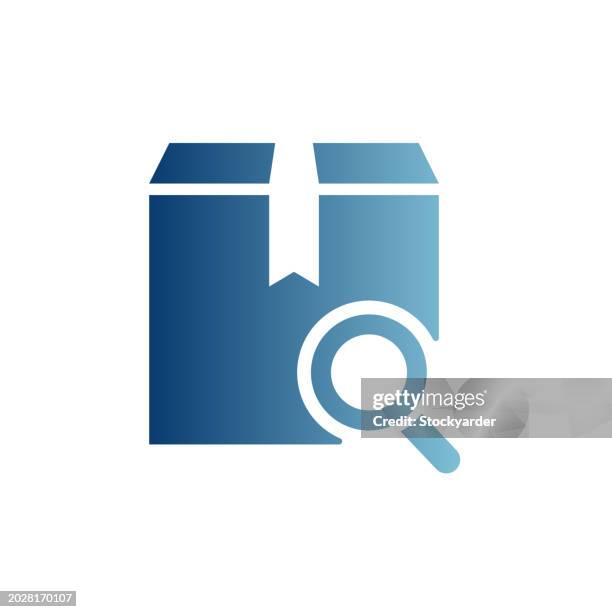 parcel tracking gradient solid icon - warehouse interior stock illustrations