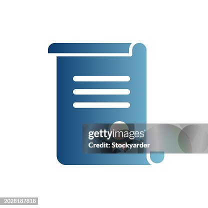 Certified Document Gradient Solid Icon Certified Document Gradient Solid Icon