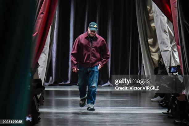 Fashion designer Kim Jones walks the runway during the Fendi Ready to Wear Fall/Winter 2024-2025 fashion show as part of the Milan Fashion Week on...