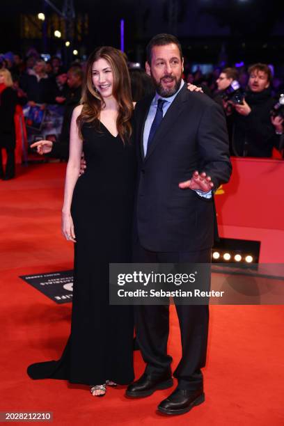 Jackie Sandler and Adam Sandler attend the "Spaceman" premiere during the 74th Berlinale International Film Festival Berlin at Berlinale Palast on...